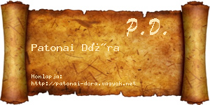 Patonai Dóra névjegykártya